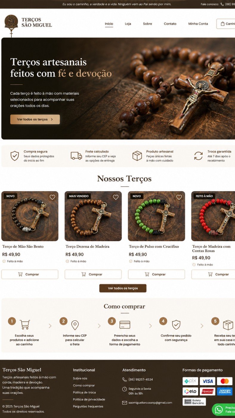 Mockup mobile — Terços São Miguel