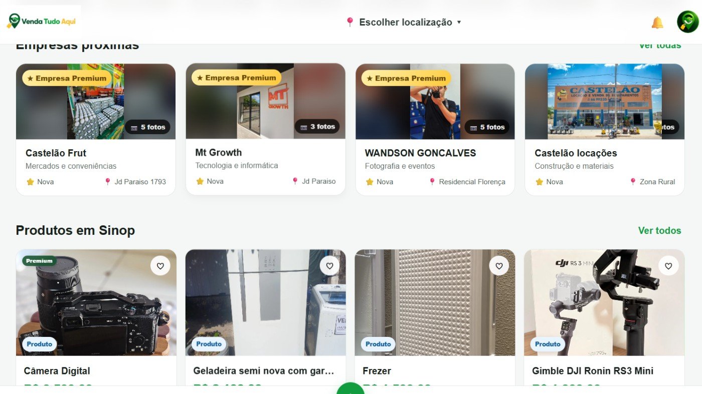 Mockup desktop — Venda tudo aqui